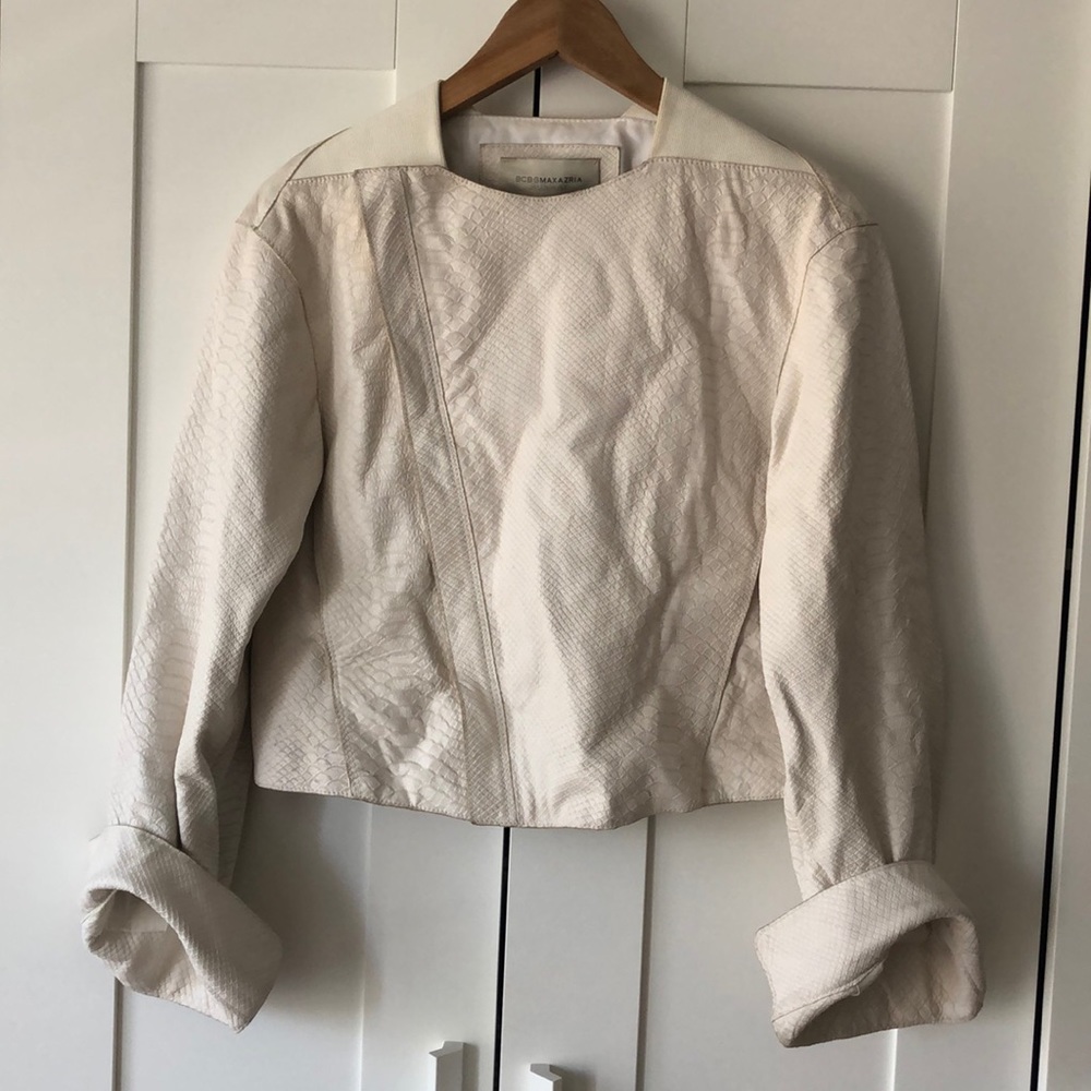 White leather jacket - BCBG maxazria runway
